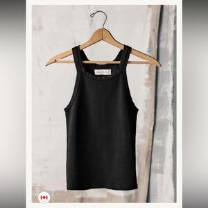 Imogene + Willie faded black razorback tank
